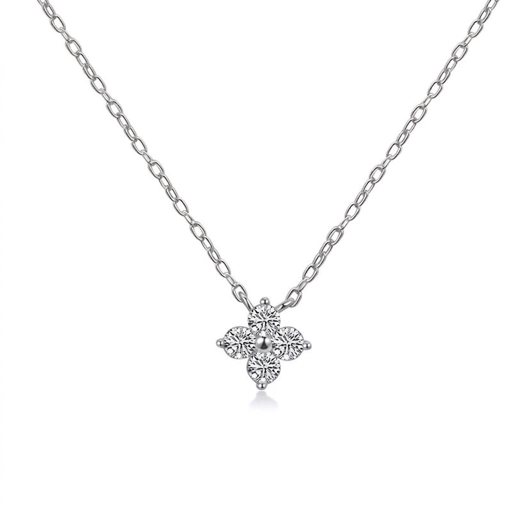 Blossom Glow Flower Silver 925 Necklace - Enhanced Studio Photo