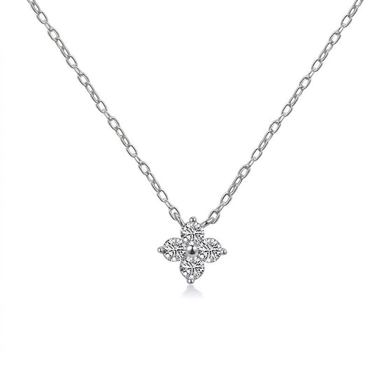 Blossom Glow Flower Silver 925 Necklace - Enhanced Studio Photo