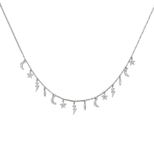 Celestia Charms Silver 925 Necklace - Enhanced Studio Photo