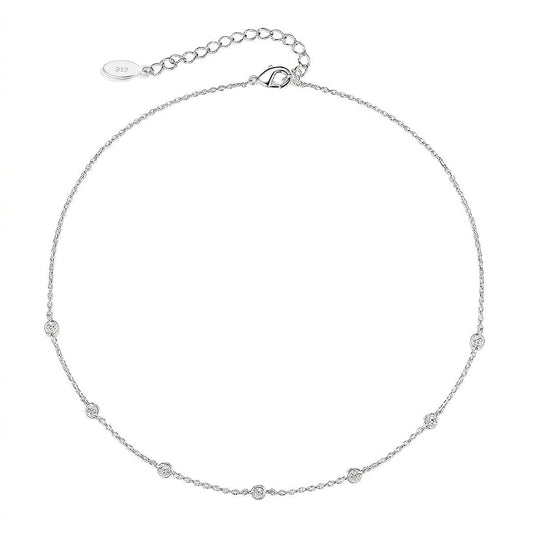 Luna Circle Silver 925 Necklace - Enhanced Studio Photo