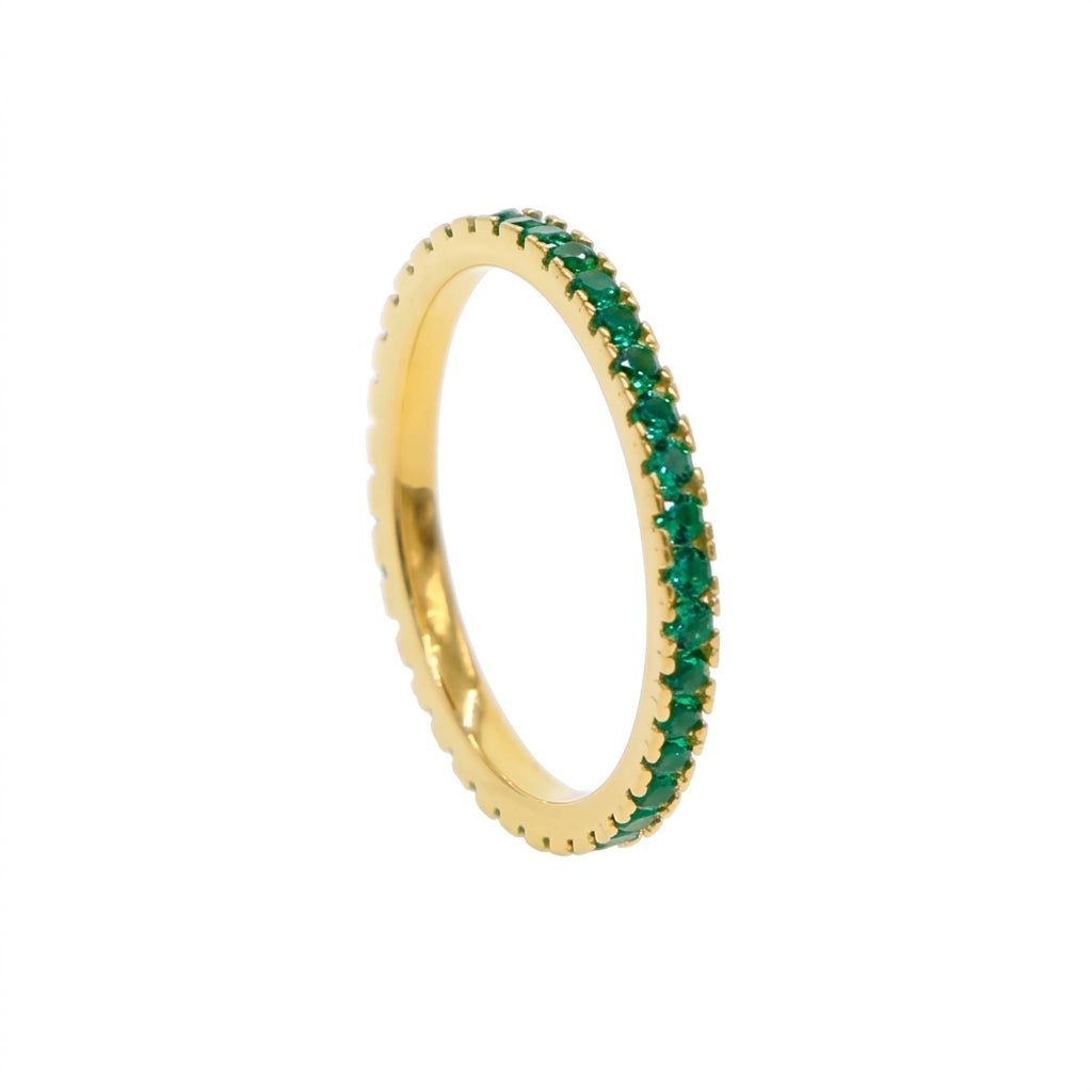 Trio Radiance Eternity Band Silver 925 Ring - Enhanced Studio Photo