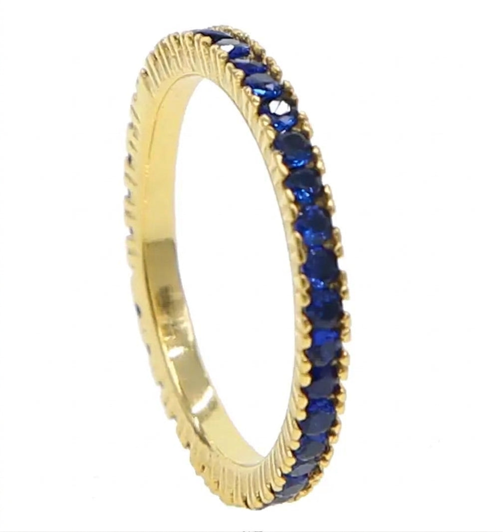 Trio Radiance Eternity Band Silver 925 Ring - Enhanced Studio Photo