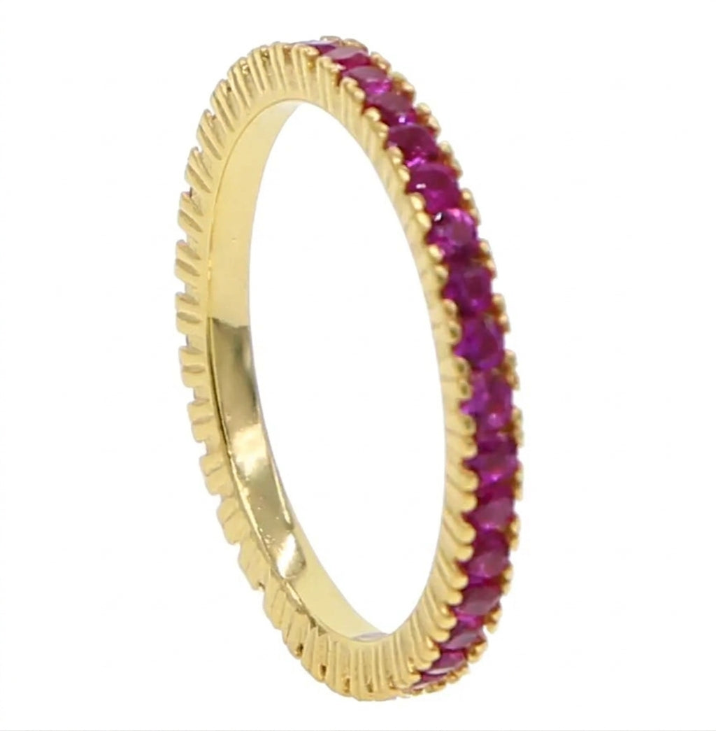 Trio Radiance Eternity Band Silver 925 Ring - Enhanced Studio Photo
