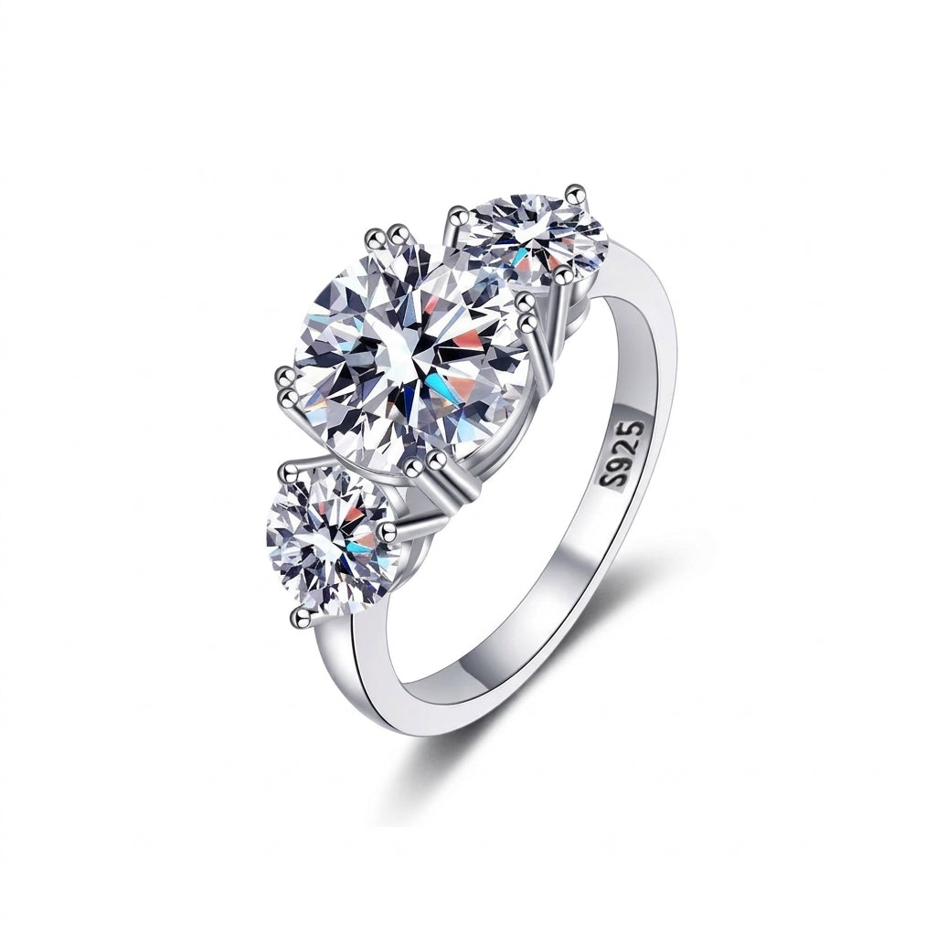 Classic Radiance Eternity Silver 925 Ring - Enhanced Studio Photo