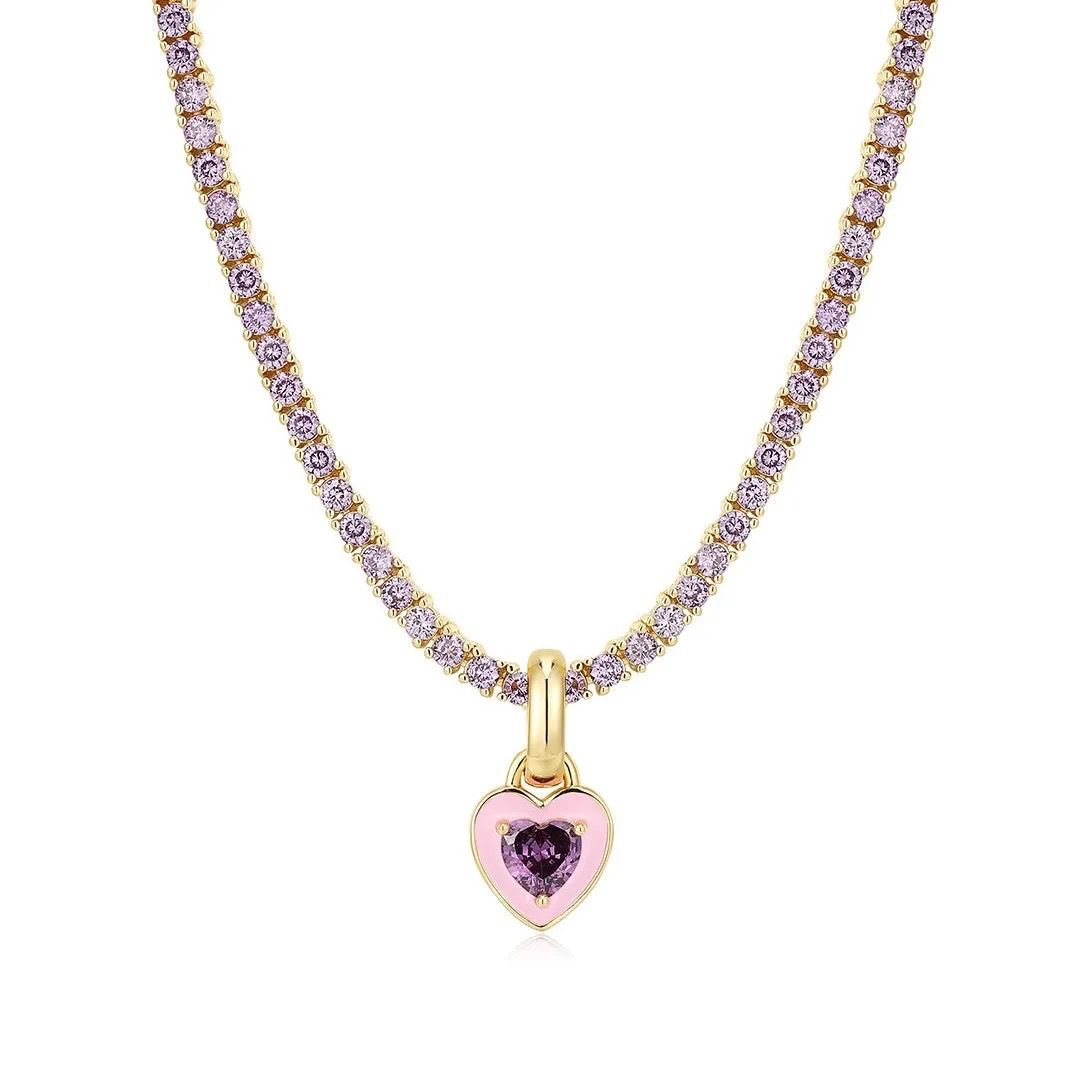 Enchanting Heart Tennis Necklace