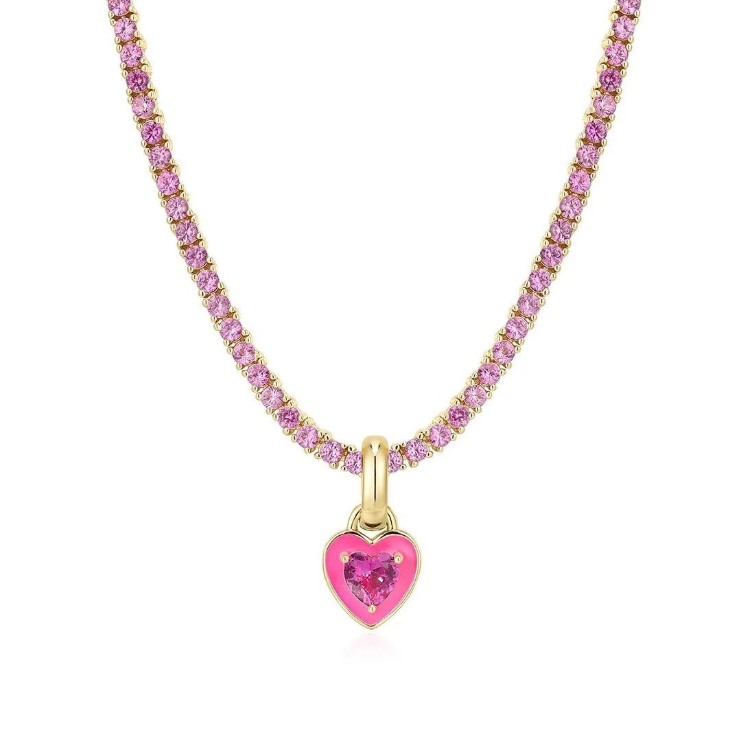 Enchanting Heart Tennis Necklace