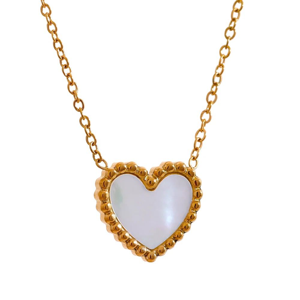 White Heart Shell Necklace