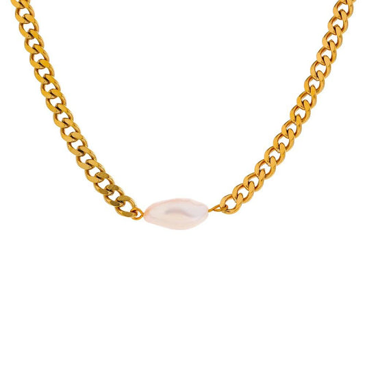 Chain Pearl Necklace