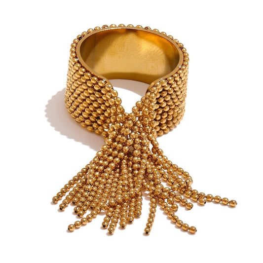 Gilded Chain Tassel Ring