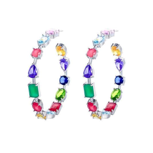 Celestial Spectrum Hoop Earrings