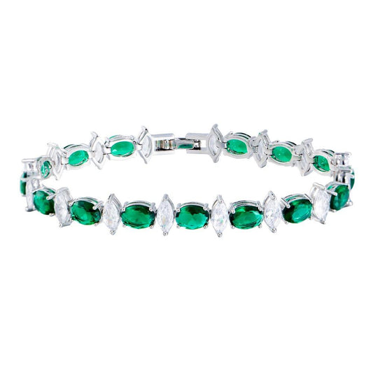 Emerald Elegance Tennis Bracelet