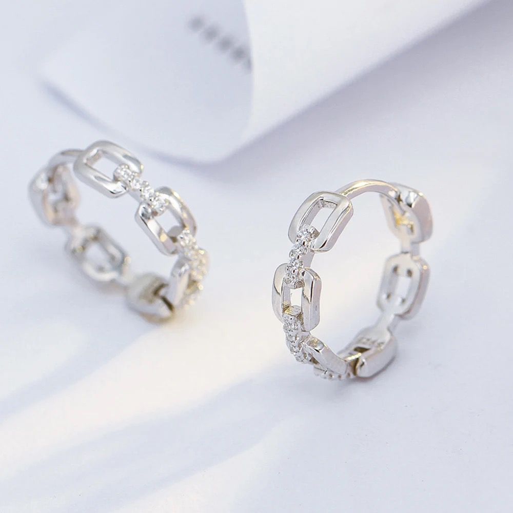 Celestial Circle Mini Hoops Silver 925 Earrings