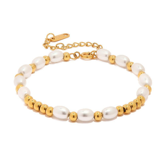 Lustrous Pearl Bead Bracelet