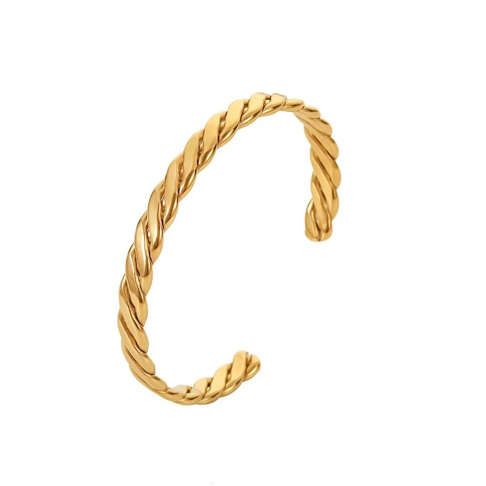 Bold Twist Gold Cuff