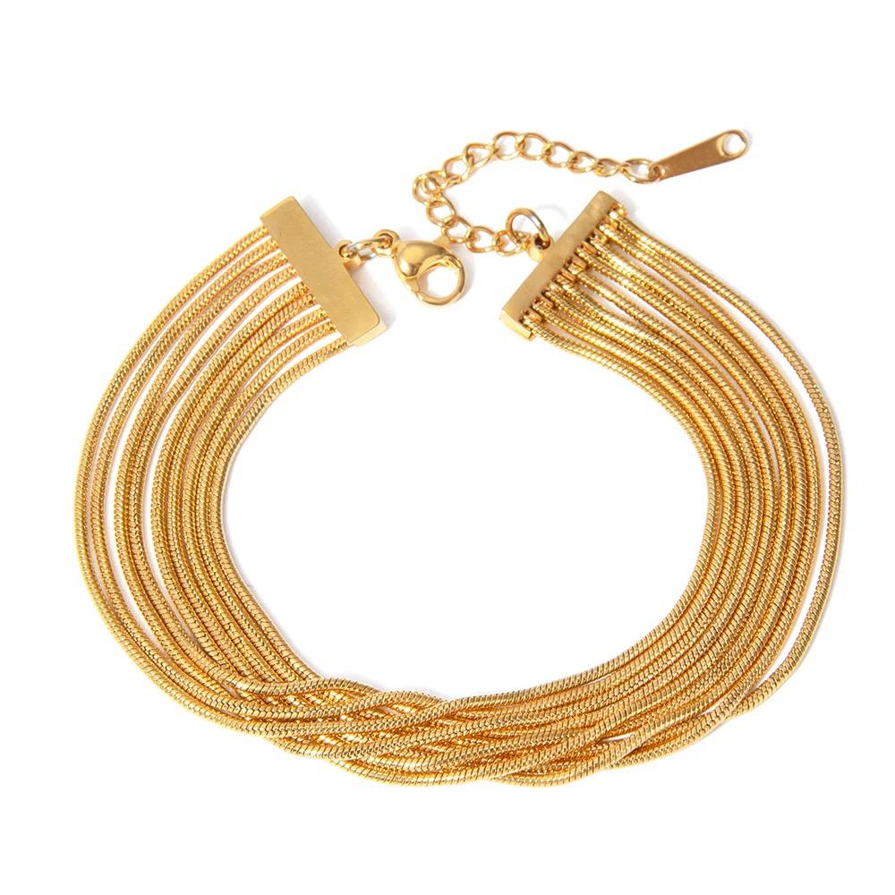 Golden Herringbone Double Luxe Bracelet