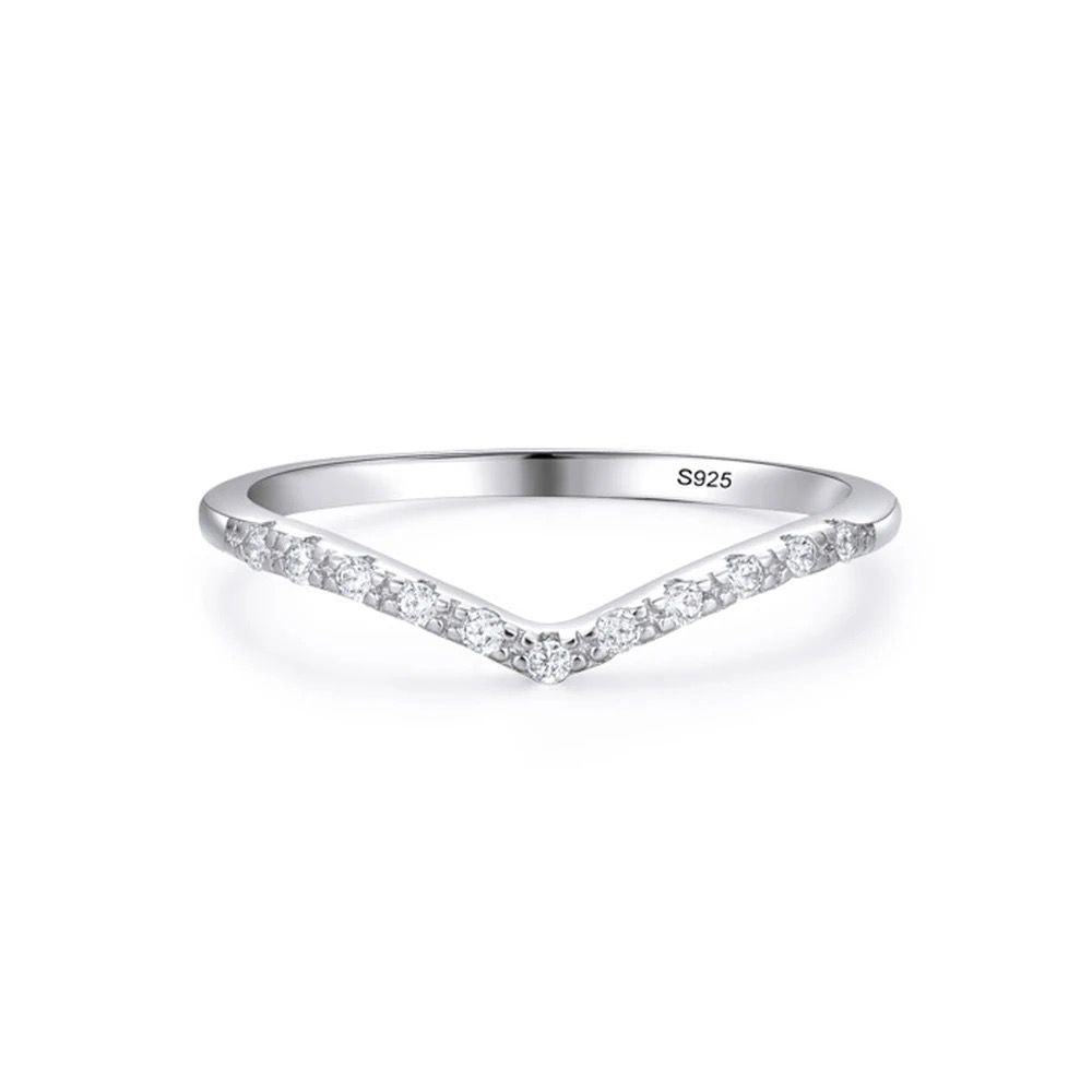 Luxe V-Shine Stackable Silver 925 Ring