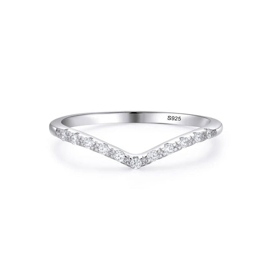 Luxe V-Shine Stackable Silver 925 Ring