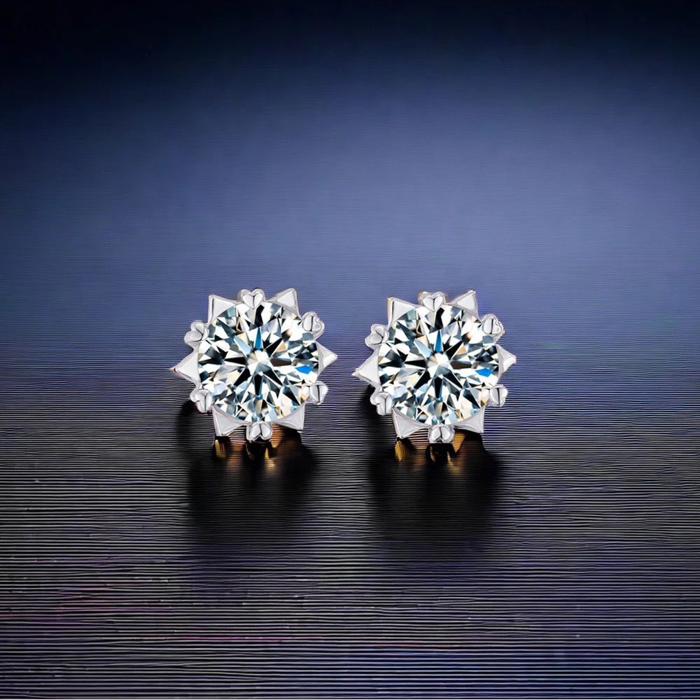 Stellar Snowflake Zirconia  Stud Silver 925 Earrings