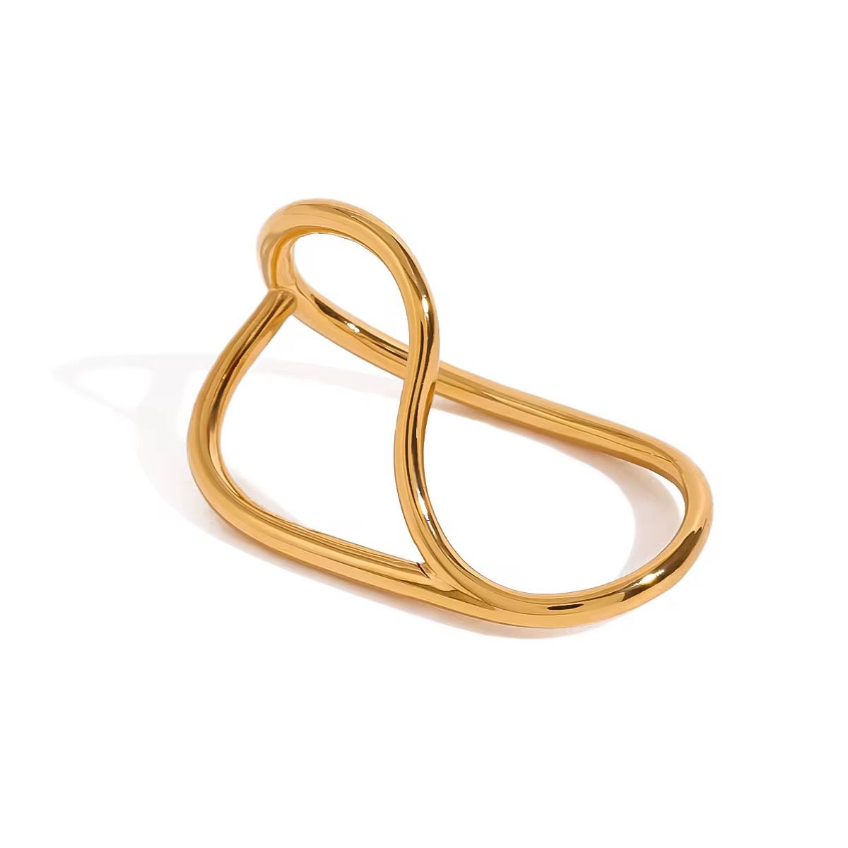 Serene Curve Double Finger Ring