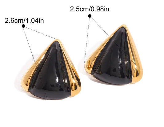 Noir Triad Agate Earrings