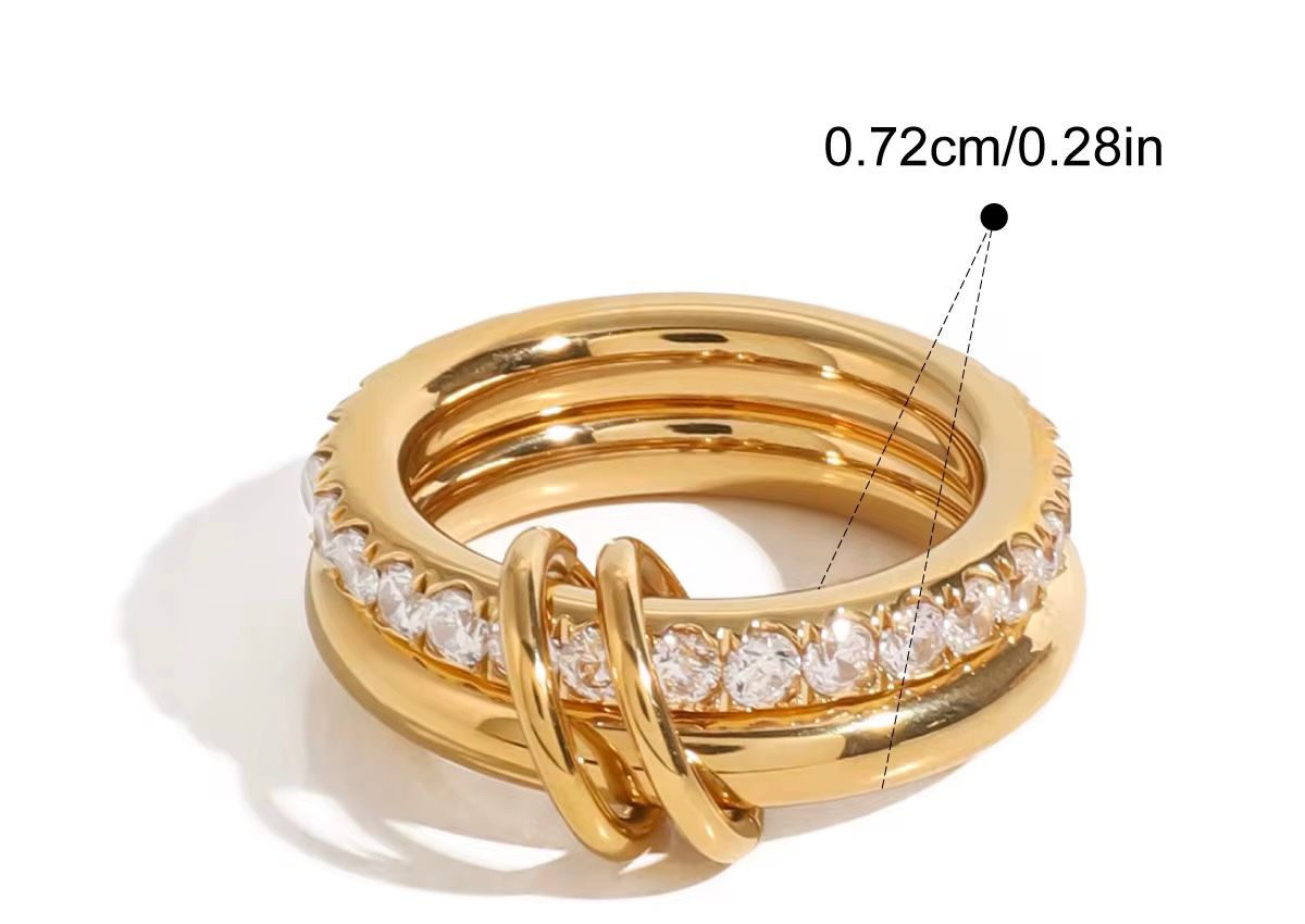 Dual Radiance Ribbed Zircon Ring