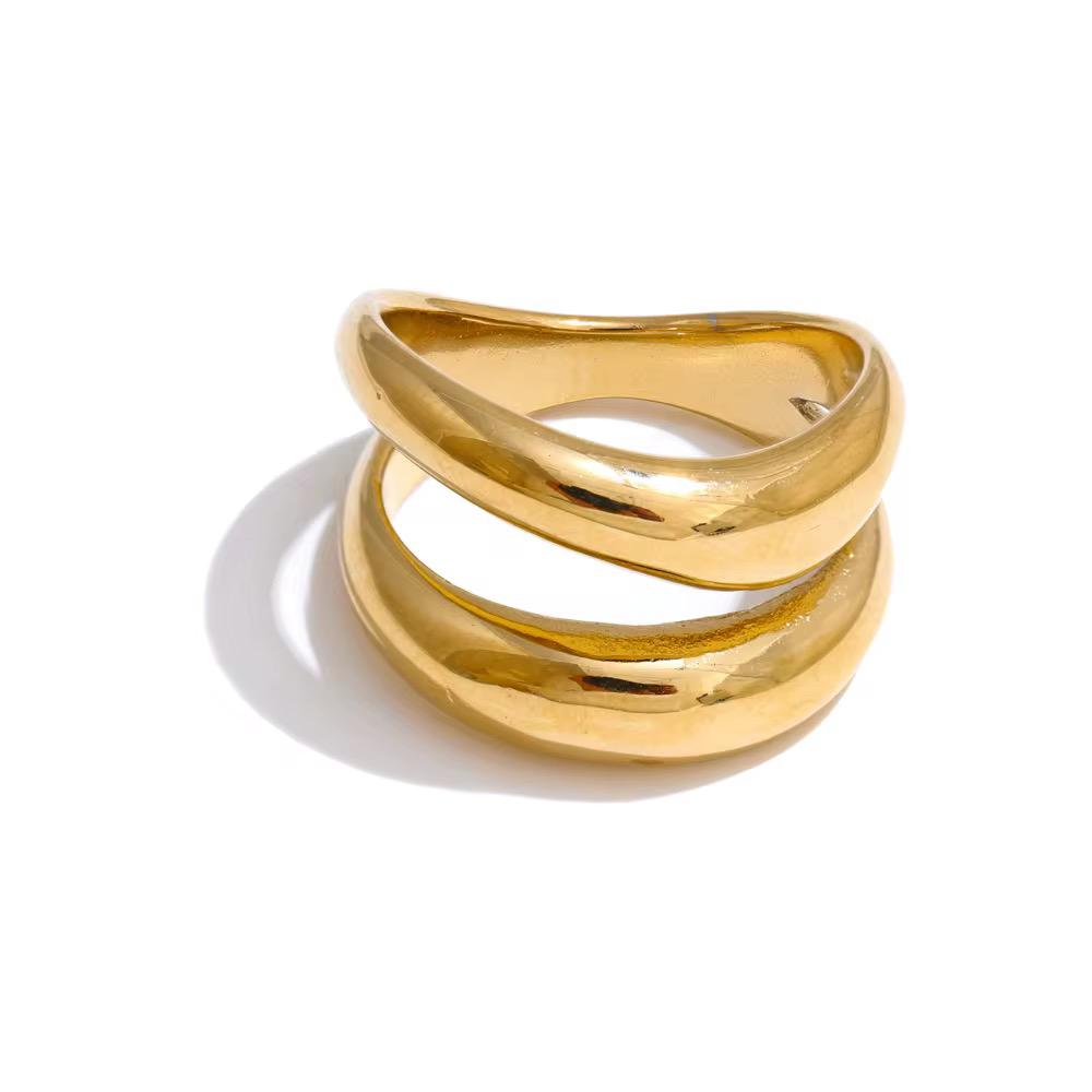 Elysia Irregular Double Layer Ring