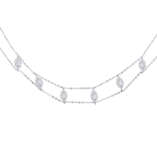 Luna Luxe Double Chain Choker Silver 925