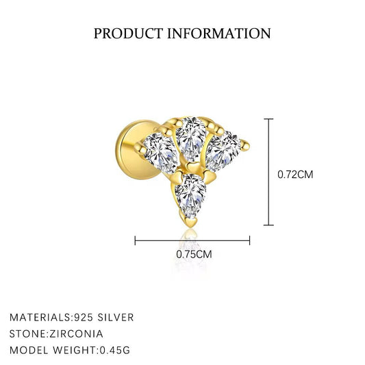 Celestial Glow Zircon Silver 925 Piercing