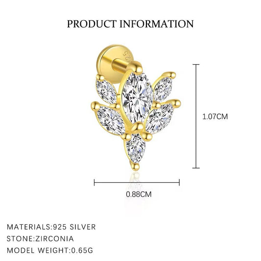 Celestial Glow Zircon Silver 925 Piercing