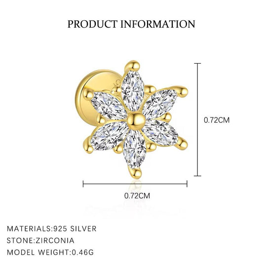 Celestial Glow Zircon Silver 925 Piercing