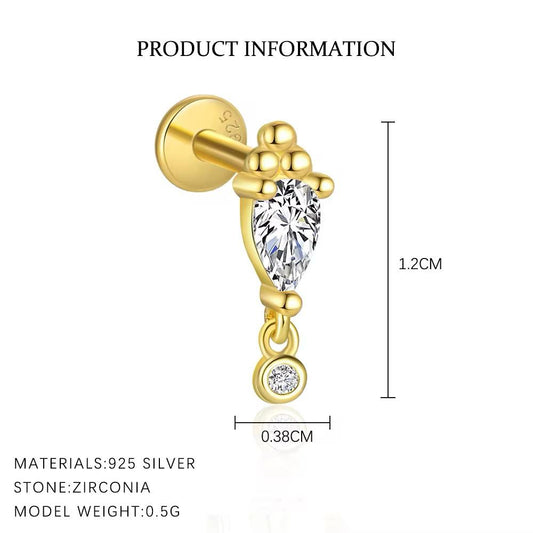Celestial Glow Zircon Silver 925 Piercing