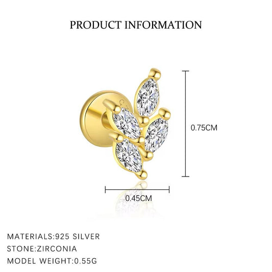 Celestial Glow Zircon Silver 925 Piercing