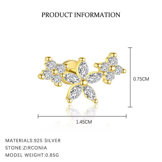 Celestial Glow Zircon Silver 925 Piercing