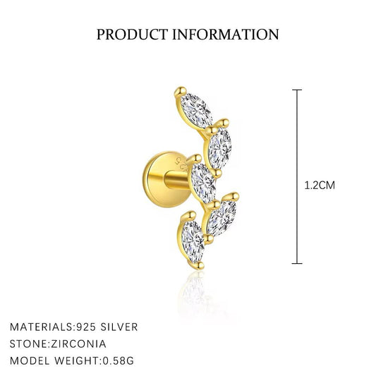 Celestial Glow Zircon Silver 925 Piercing
