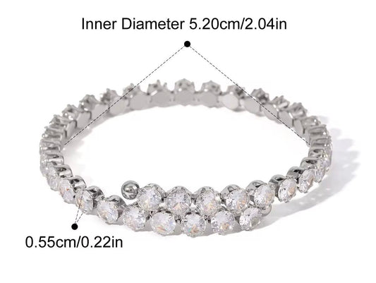 Celeste Zircon Silver Bangle Bracelet