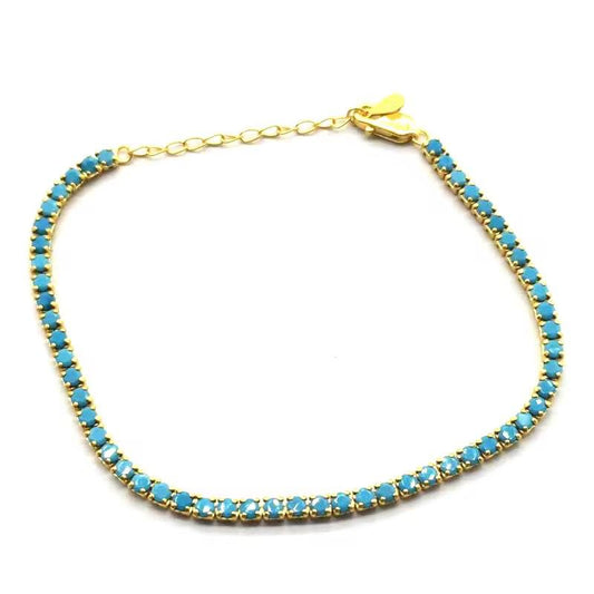 Azure Glow Tennis Silver 925 Bracelet