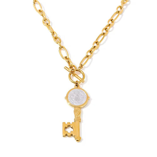 Golden Key Statement Necklace