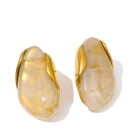Amber Frame Studs Earrings