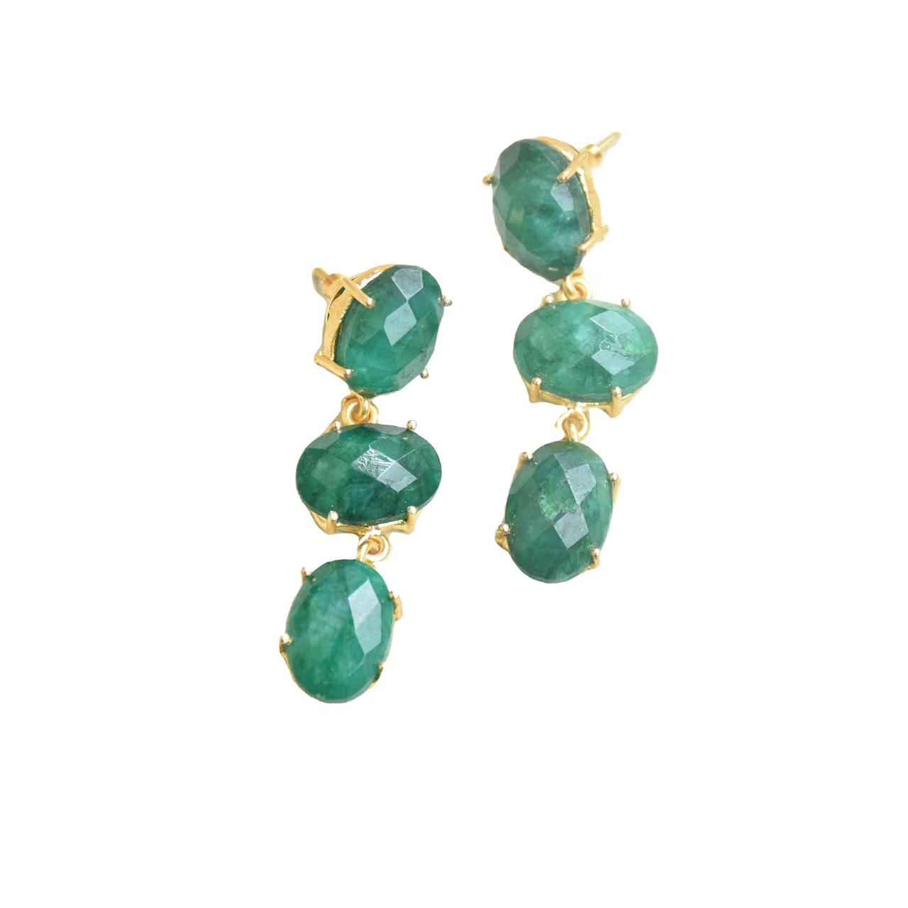 Regal Gemstone Drop Earrings