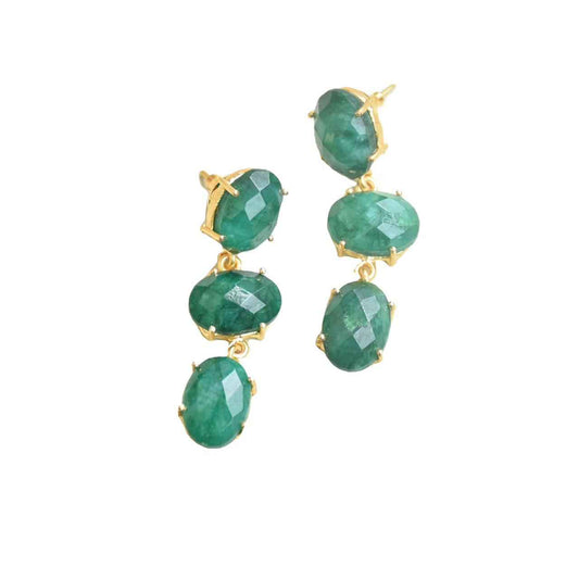 Regal Gemstone Drop Earrings