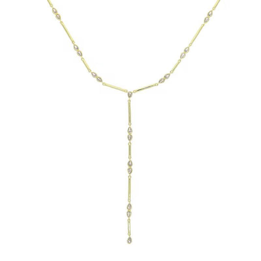 Golden Bar Lariat Necklace