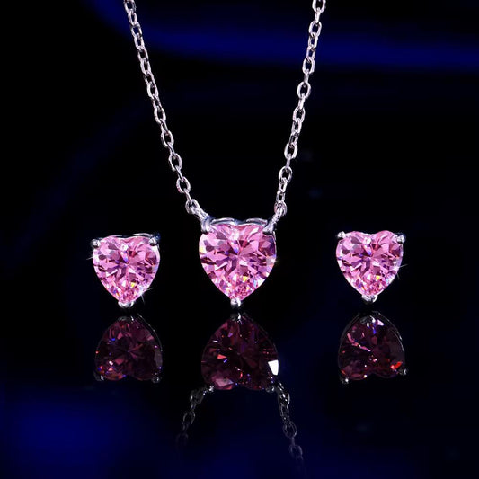 Crystal Heartbeat Silver 925 Set