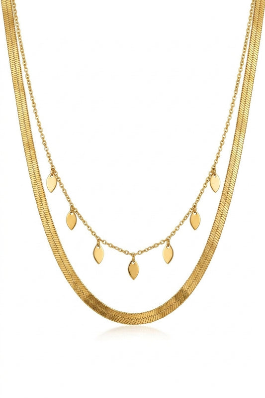 Herringbone Necklace Gold - Enhanced Studio Photo