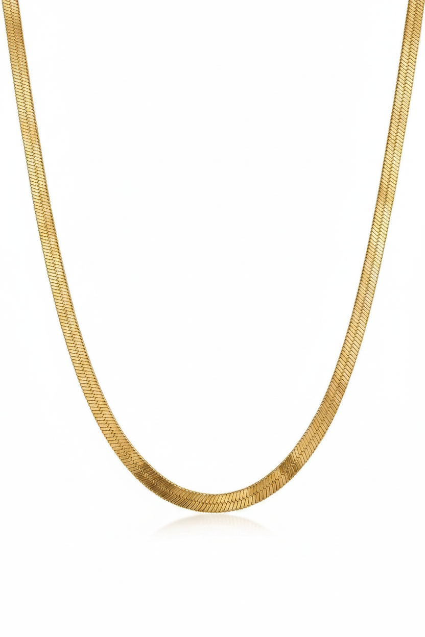 Herringbone Necklace Gold