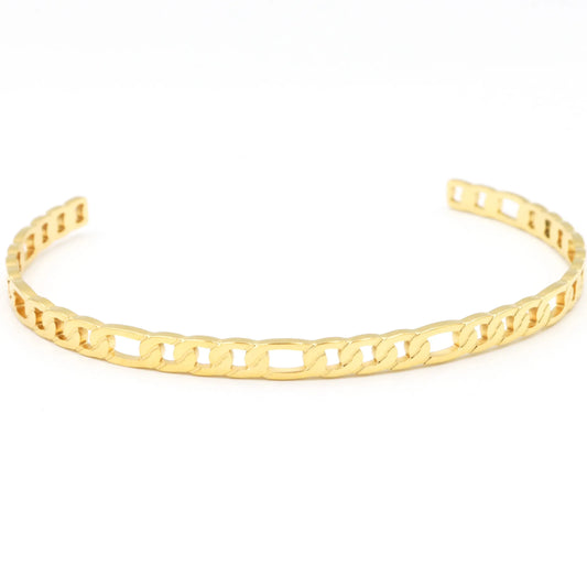 Stainless Steel Thin Chain Cuff Bracelet - Lady D Jewels