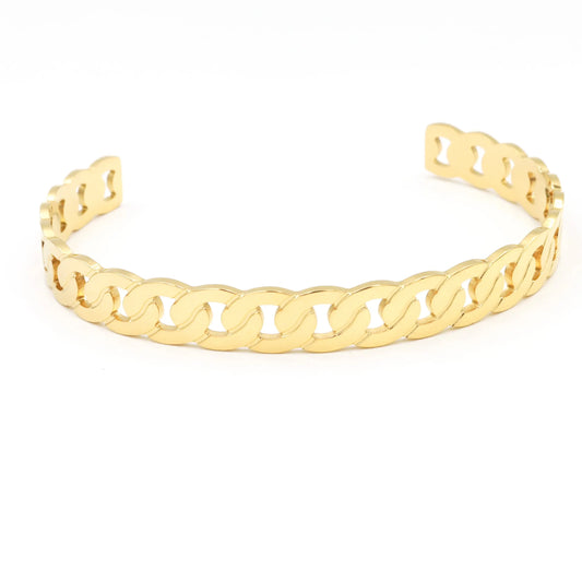 Stainless Steel Wide Chain Bracelet - Lady D Jewels