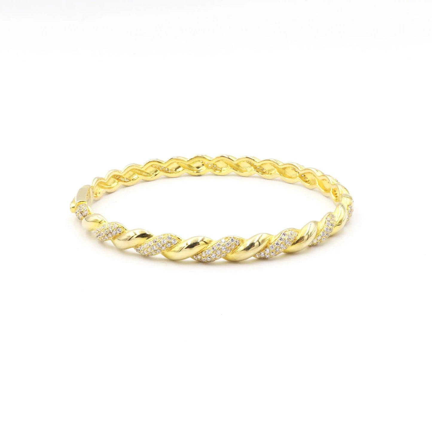 Silver Twisted Gold Plated Bangle - Lady D Jewels