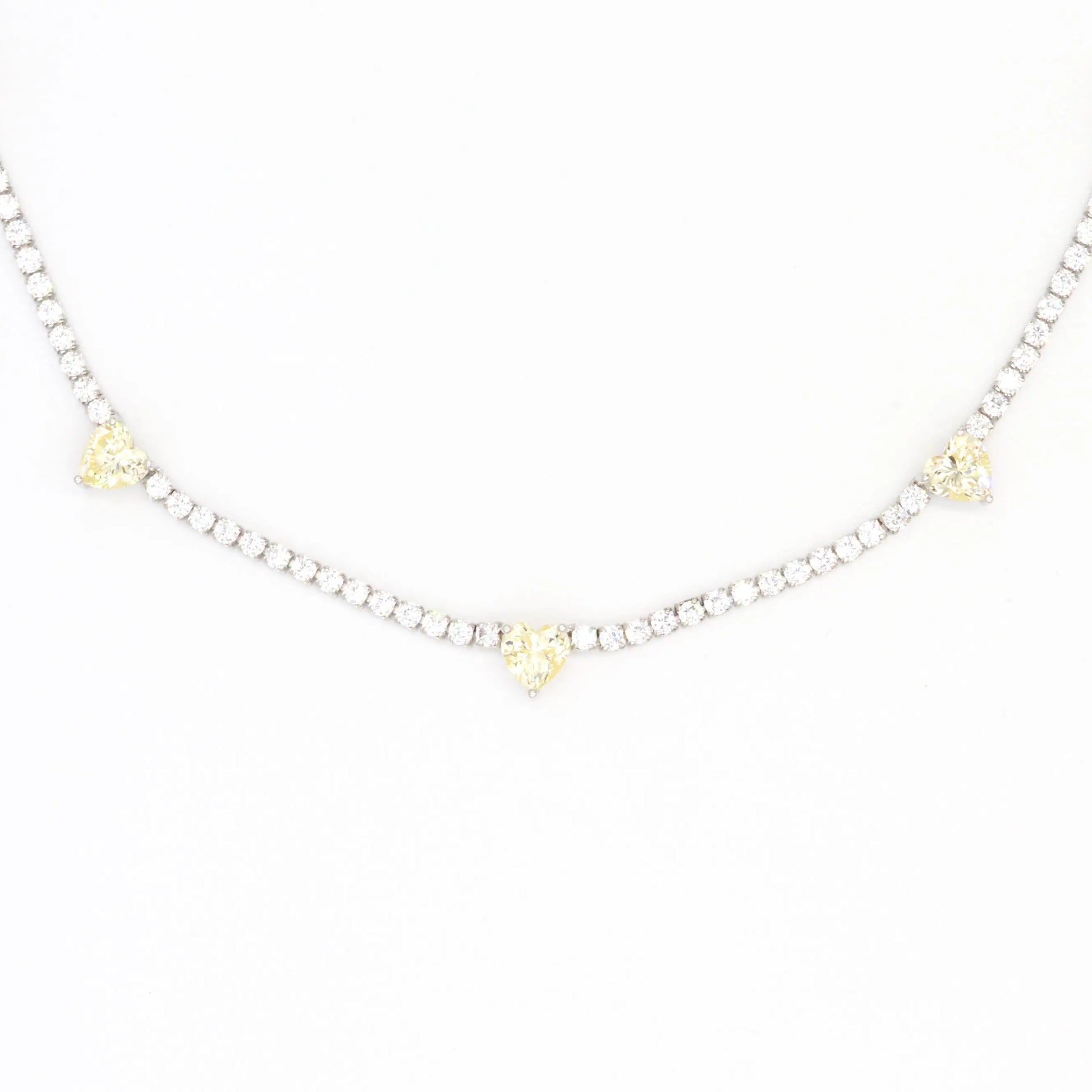 Silver Heart Diamond Necklace - Lady D Jewels